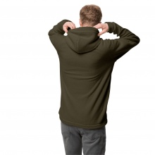 Jack Wolfskin Fleecehoodie Nature Life Halfzip - made from soft Sherpa fleece in sheepskin look - green Men